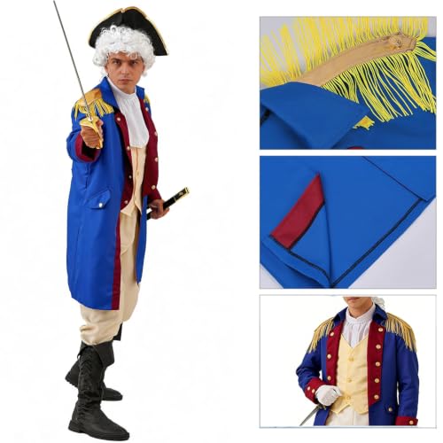 OEBLD George Washington Costume Adult Colonial Men Colonial Deluxe Wax Museum Project（no Wig） - image 6