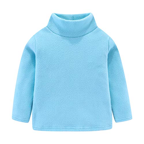 Mud Kingdom Kids Fleece Shirts High Collar Soft Tops Unisex