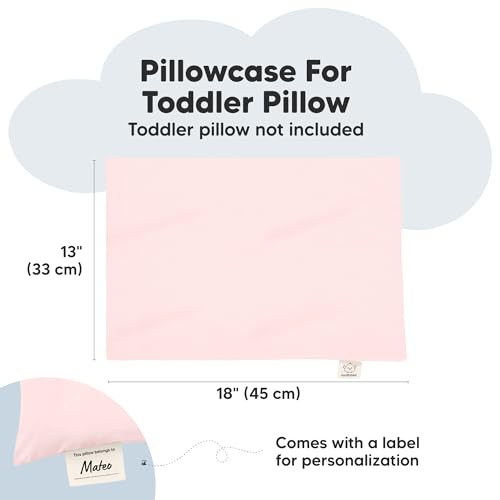 Image of KeaBabies 13x18 Waterproof Toddler Pillowcase, 1pk Pillow Case (Mist Pink) | Soft Waterproof Toddler Pillow Protector Cover for Kids, Boys, Girls, Machine Washable, Small Travel Pillow Sold Separately