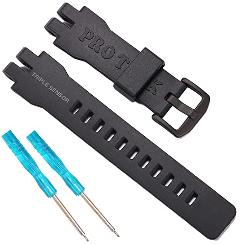 RCNZWQB Resin Strap Compatible with Casio PRG-300/PRW-6000/6100/3000/3100 Mens Sport Mountaineering Replacement Rubber Watch Band Bracelet, 21mm, created quartz