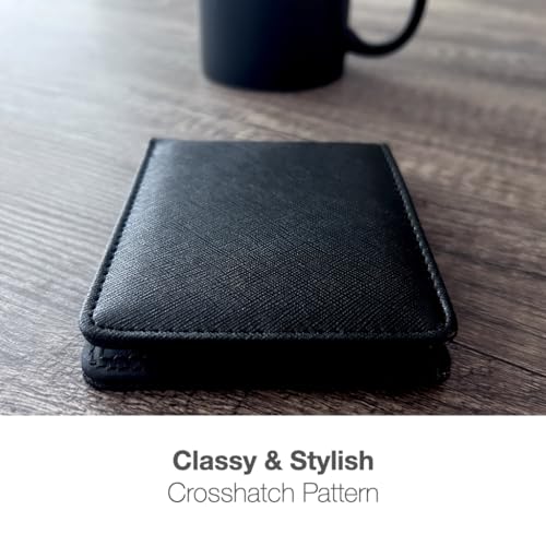 RFID Blocking Full Size Bifold Wallet with 8 Card Slots, 1 Key Pocket, Cash Divider, and Large ID window, Come with ECO-friendly Gift Box (Vegan Leather, Black)3