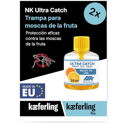 Novokill 2 Trampas para Moscas de la Fruta – Uso en Interiores, hasta 5 semanas por trampa, sistema antiderrame