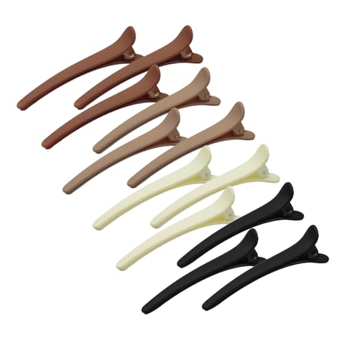 Matte Duckbill Styling Hair Clips 3.07 Inch No-Crease Sectioning Barrettes for Women & Girls Hair Accessories in 4 Colors(12Pack)