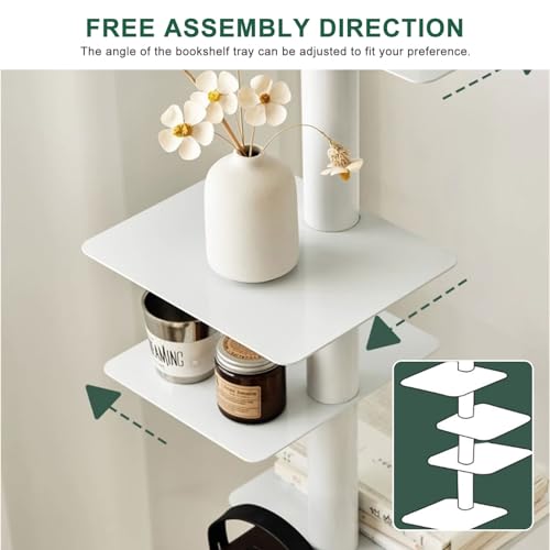Estantería de escalera alta y estrecha para libros, librería metálica vertical 5