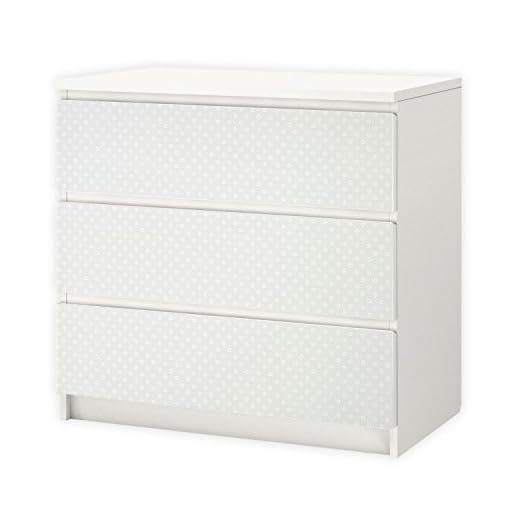 nikima – 005 möbelfilm för IKEA MALM – blommiga grå cirklar – 3 lådor klistermärken klistermärken självhäftande film (möbler ingår ej)