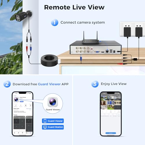 Hiseeu 3K 8ch Wired Security Camera System with Audio,Alarm Spotlight,AI Vehicle/Human Detection,3TB HDD,Home CCTV System,8PCS Security Cameras,5MP Surveillance DVR KIt Outdoor&Indoor,24/7 Record by Hiseeu - Image 6