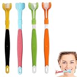 4 cepillos de dientes de 3 caras para adultos, suaves, para viajes, autismo, 3 caras, cepillo de dientes de viaje de tres cerdas, cepillo de dientes autista, para niños, cuidado de las encías,