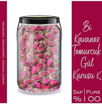 Zencefil Organik Bi Kavanoz Pembe Tomurcuk Gül Kurusu + Bi Kavanoz Kırmızı Gül 660 cc'lik 2 Adet Cam Kavanoz Katkısız - Görsel 3