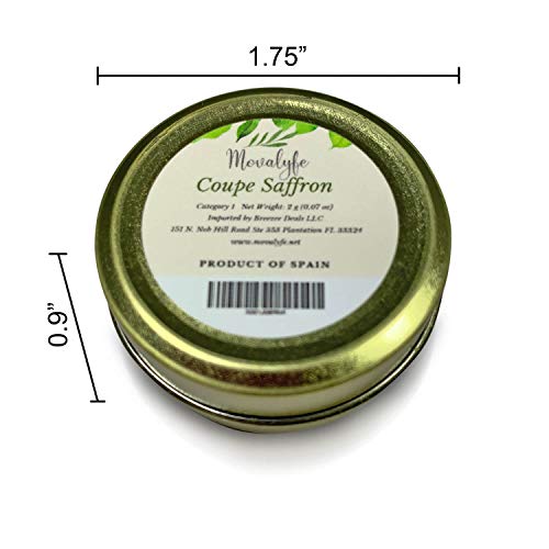 Coupe Spanish Saffron (2 Grams) - Category 1 Pure Azafran Filaments (Unmatched Aroma For Your Paella And Great Gift For Anyone Who Enjoys Cooking And Entertaining) #TOP5