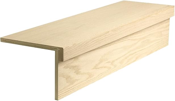 42-inch Modern RetroFit EngineeWhite Wood White Oak Tread Kit for Stair Remodel