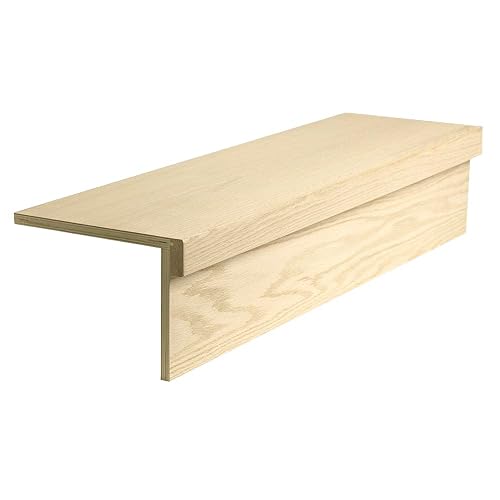 42-inch Modern RetroFit EngineeWhite Wood White Oak Tread Kit for