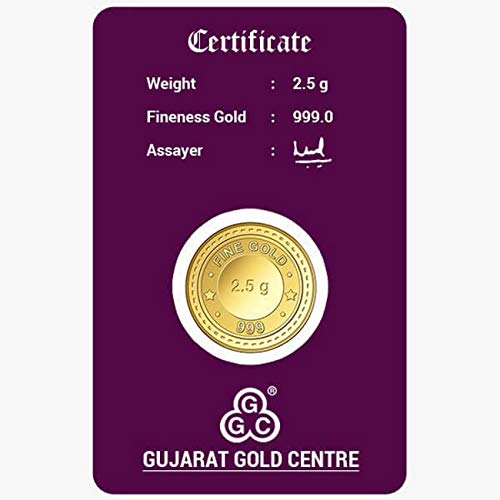 Image of GGC Gujarat Gold Centre 24k (999) Yellow Gold 2.5 Gram Gold Coin