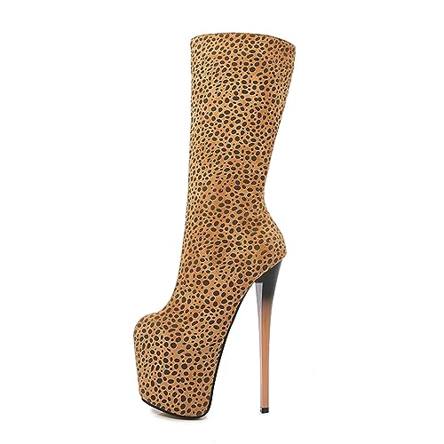 19CM/7.48IN Stiletto Tacco Alto Stivali Alti con Cerniera, ma Non