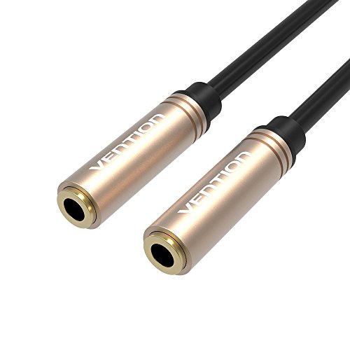 Vention 3.5Mm Female To Female Stereo Coupler Plug, 3.5Mm Female Jack To Female Audio Cable Gold Plated Audio Extension Cable Aux Cable For Computer Mobile Phone Ps3 Ps4 1Ft (0.3M)-Black #TOP27
