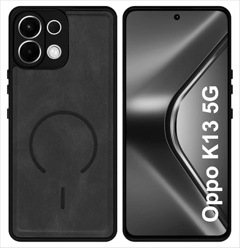 Image of SBMS Back Cover for Oppo K13 5G | Ultra Slim Soft Rubberised Hard Case | Oil Feel Soft Leather Back | Mag-Safe Design (Mag-Safe Not Support) | Camera Protection Case for Oppo K13 5G (Black)