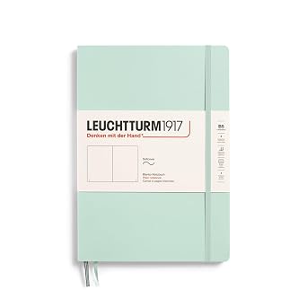 LEUCHTTURM1917 - Notebook Softcover Composition B5-123 Numbered Pages for Writing and Journaling Mint Green, Plain