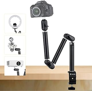 TARION Top Tripod Desk Mount for Camera 360° Flexible Articulating Arm with 3/8'' Screw and 3/8'' to 1/4'' Screw for DSLR Cameras Projector Ring Light (M)
