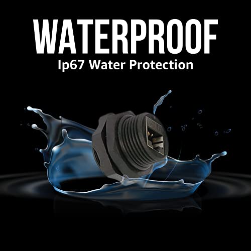 InstallerParts-CAT6-RJ45-Shielded-Industrial-Panel-Mount-Bulkhead-FemaleFemale-Feed-Thru-Coupler-Network-Connectors-Capless