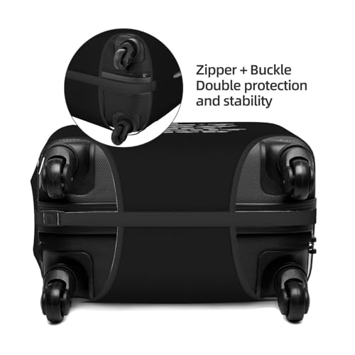 I Don't Know Shit About Fuck Travel Luggage Cover Suitcase Protector Fits 26-28 Inch Case(Black,L)3
