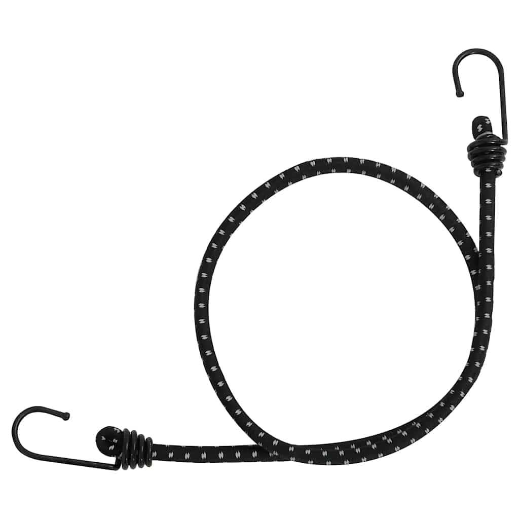 Lot de 50 tendeurs en caoutchouc réfléchissants avec crochets - 88 cm - Avec crochets en fer - Pour camping, tente, extérieur, piquets de tente, fixation, anti-tempête, trekking, festival