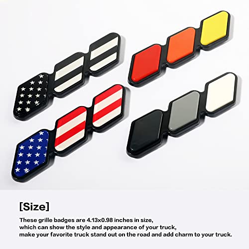 Image of Tri-Color Grille Badge Emblem Decoration Accessories, Classic Retro Accessories,Universal Compatible with Toyota 4Runner Tacoma Tundra and Other Mesh or Slotted Grille (Black Flag)