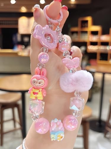 Bag Charms Pendant Keychain Set: Bling Teddy Bear Bag Charm, Lighting Panda Keychain, Beaded Phone Strap - Cute Cartoon Gift Box Series for Girls, Teens and Women (Kawaii Accessories)4