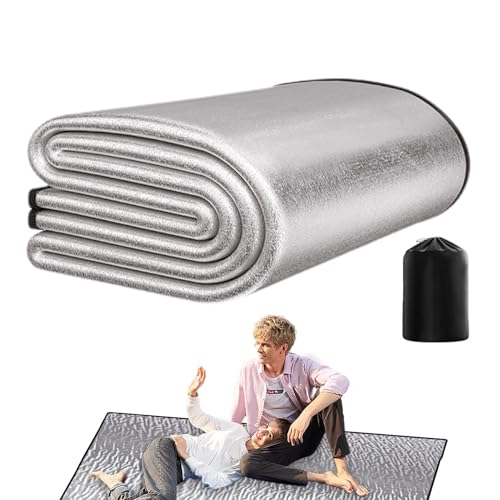 Alu Isomatte Schaummatten - Ultraleicht Bodenmatte Faltbare Zeltmatte Schlafmatte Wärmeisolierend Camping Matte, Camping Strandmatte/Outdoor Aktivität Yoga Zelt Schaummatten, 4 Größen optional