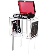 Solaround Acryl platenspeler standaard, met vinyl opslag, doorzichtige acryl bijzettafel (transparant)