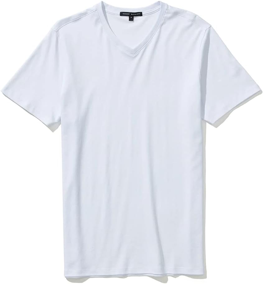 Robert Barakett V Neck Short Sleeve Pima Cotton Casual Solid Mens T Shirt