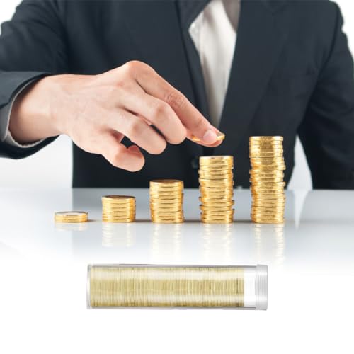 Tubos de almacenamiento para monedas Joyzan, plástico transparente con tapa, 10 piezas miniatura 6