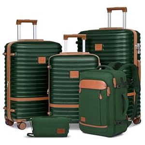 Joyway Expandable Luggage Sets 5 Piece, Lightweight Hard Shell Travel Suitcase Set with Spinner Wheels and TSA Lock