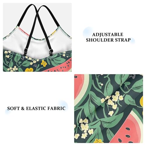 Girl's Swimsuit 1-Piecing Toddler Girl Bathing Suit Swim Suits for Girls Beach Swimwear 3T Watermelons Slices Leaves Flowers3