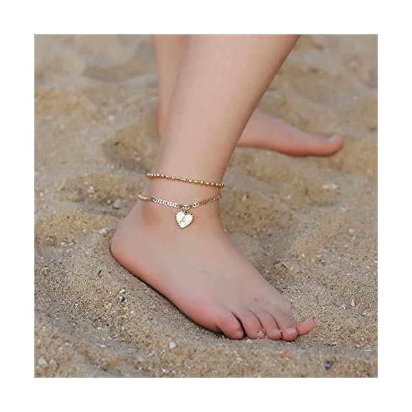 IEFSHINY A Ankle Bracelets for Women Initial Anklet, Mariner Chain Letter Anklet with Initials Anklet Bracelet for Women Teen Girls Gold Anklets Bracelets Jewelry Gifts