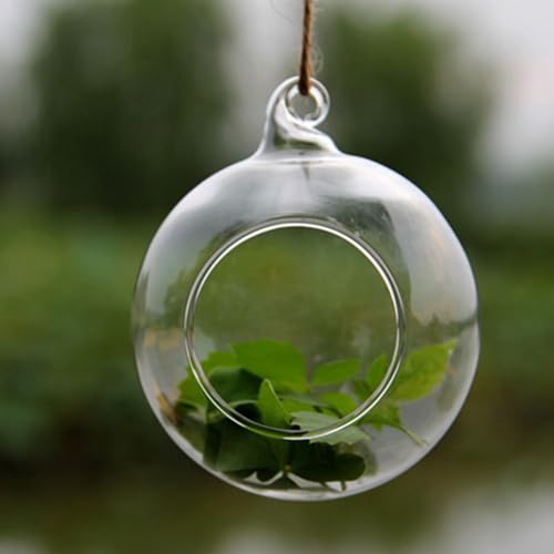 Contenitore per candele a sfera, portacandele in vetro sospeso, per decorazione di matrimoni e feste di Natale (8 cm)