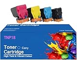 Rendement élevé des pages : Les cartouches de toner noires TNP18 permettent d'imprimer jusqu'à 6000 pages, tandis que les cartouches de toner couleur supportent jusqu'à 6000 pages (avec une couverture de 5 % du papier A4), idéales pour une utilisation au bureau, à la maison et à l'école.