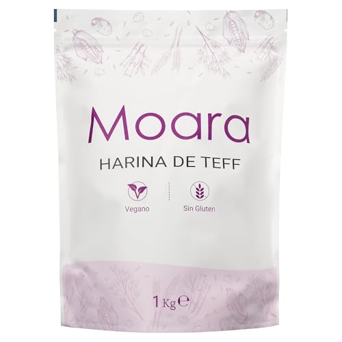 Harina de teff sin gluten, 100% vegana, integral y libre de alérgenos | Harina sin gluten alta en fibra y proteínas, ideal para repostería | Cantidad 1 kilo.