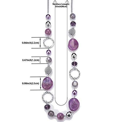 PEARL&CLUB Long Beaded Necklaces For Women - Sweater Chain Fashion Jewelry Necklace Gifts For Women4