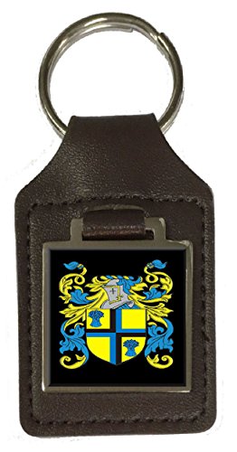 Porte-clés en cuir gravé Family Crest : l'élégance d'un blason personnalisé unique