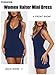Pungdra Women's Sexy Halter V Neck Mini Dress for Women Summer Slim Fit Going Out Club Party Bodycon Short Dresses Navy Blue Medium