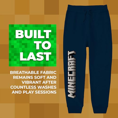 Minecraft Boys' 2-Piece Jogger Set – Lightweight Long Sleeve Sweatshirt & Pants Outfit4