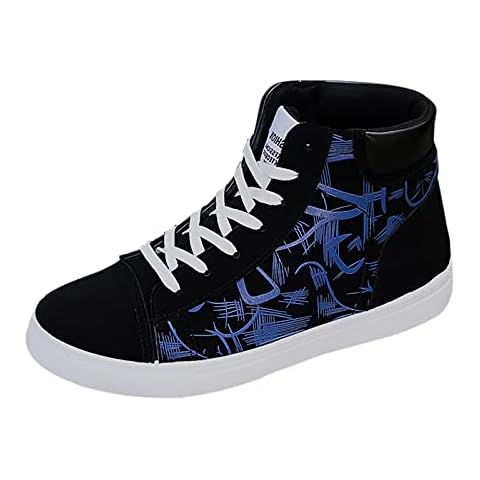 Men's Canvas Flat Sneakers High-top Fashion Comfortable Color Matching Lace Up Leisure Casual Sport Shoes Sneakers Cover