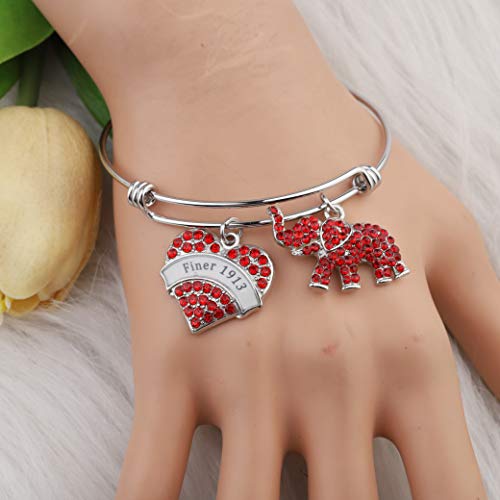 Seiraa Sorority Jewelry Expandable Charm Bracelet With Rhinestone Finer Gift (Finer Bracelet) #TOP3
