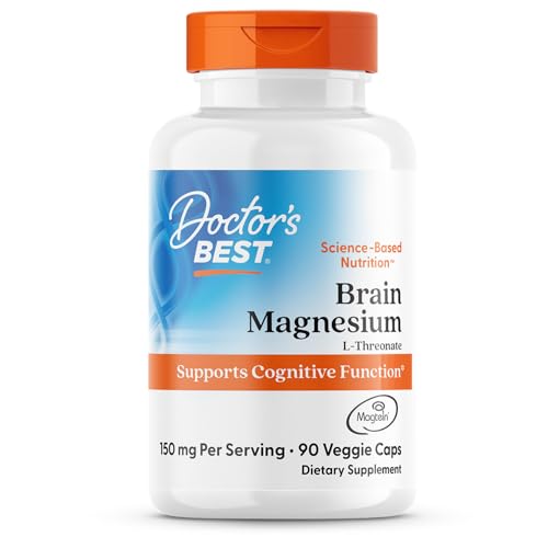 Doctors BEST Brain Magnesium L-Threonate with Magtein, Supports Cognitive Function, Non-GMO, Gluten Free, Soy Free, Vegan 90 Veggie Caps