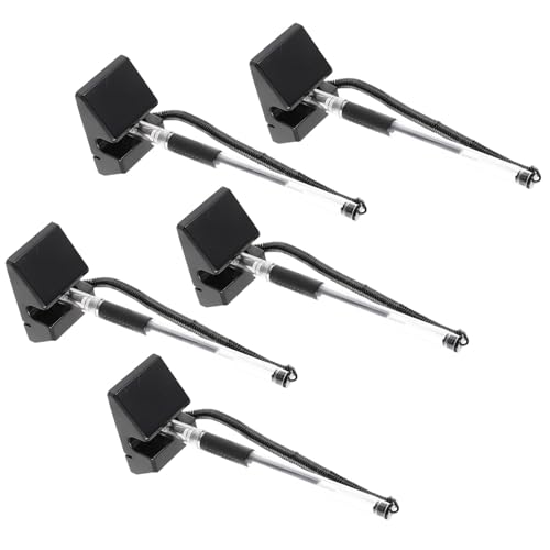 OUNONA Bolígrafos de Gel Negros de Oficina 0.5 Mm Punta Fina 5 Piezas para Mostrador Tinta Suave y Secado Rápido Adecuado para Bancos y Espacios Públicos