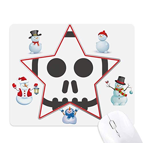 Tapis de souris carré Squelette de Noël avec motif joyeux bonhomme de neige