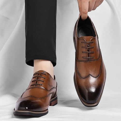 Men's Classic Dress Shoes Leather Lace Up Oxford Shoes for Formal Business3