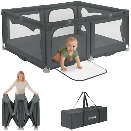 LIONELO Box Bambini 150 x 180 x 75 cm Florence Easy Fold, Rete Traspirante,...