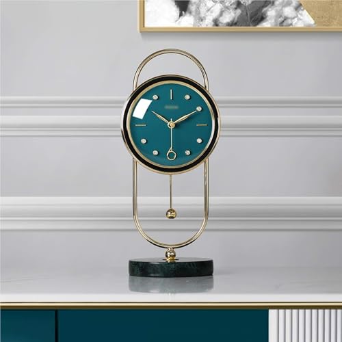 Reloj de mesa retro con pendulo creativo para escritorio y sala de estar 7