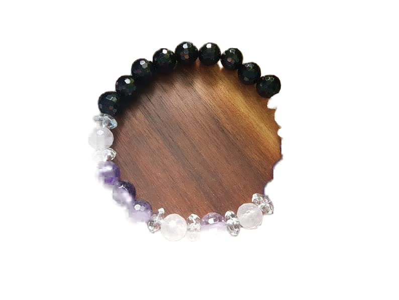 Bracelet améthyste véritable LKBEADS en perles facettées de qualité joaillerie pour homme