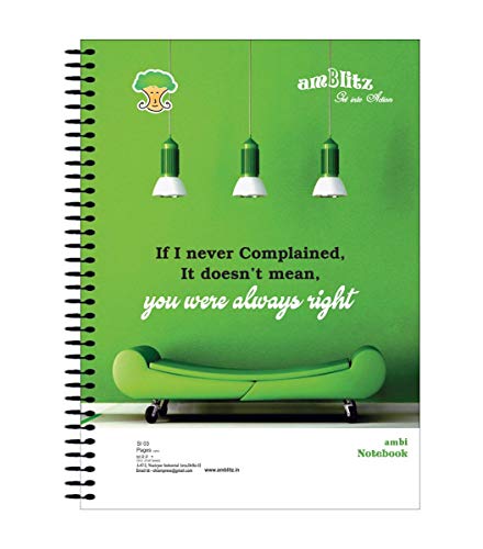 Image of amblitz Spiral Notebook, A4-500 Pages, Unruled & Spiral Notebook, A4-500 Pages, Unruled, Pack of 2 & MEGA Spiral Notebook, 600 Pages, Single Line Ruled- 22 * 28.5cm